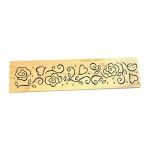 Great Impressions Heart Flower Trim Border G215 Rubber Stamp